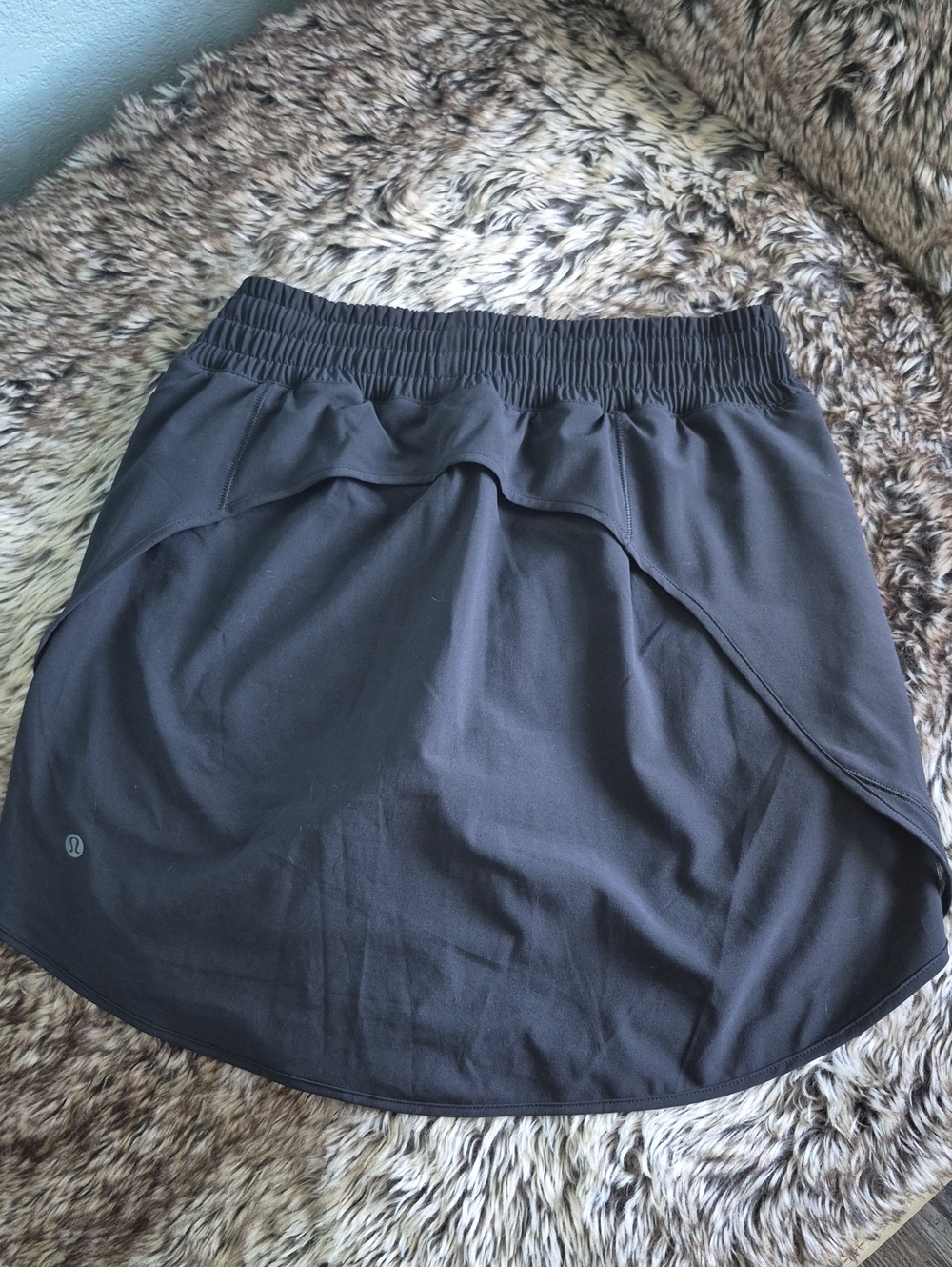 lululemon athletica Black Circle Skort with Build In Shorts And Elastic Waist